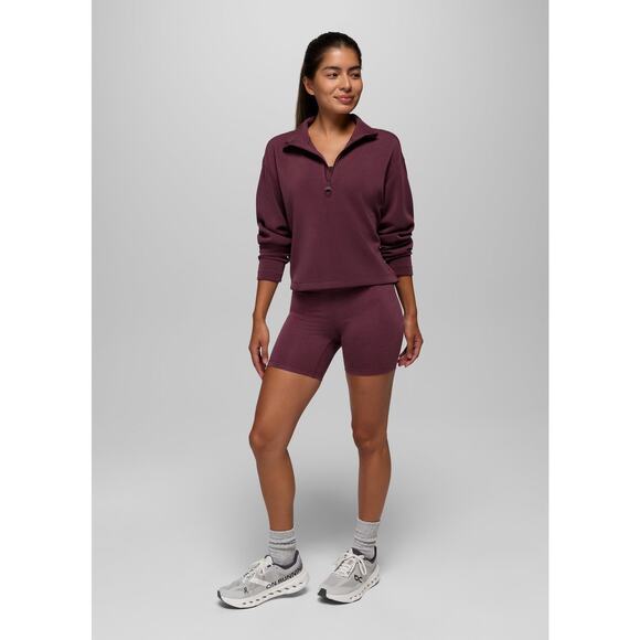 Prana Shea Soft Half Zip Pullover Womens Size Small Deep Vino - Picture 3 of 13